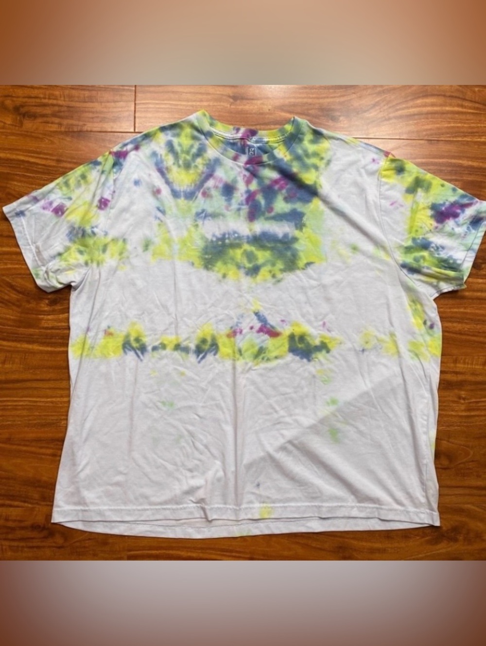 3/$25 George Women's Blue Green Tie Dye Soft Cotton Crew T-Shirt 3X Casual Boho